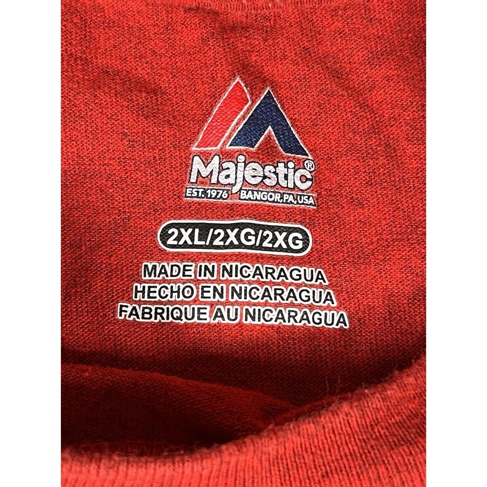 Majestic Los Angeles Angels T-shirt Mens Size 2XL MLB Red Heather Classic VTG - Picture 4 of 6